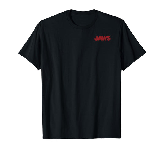 Jaws Left Chest Poster Back Logo Graphic T-Shirt T-Shirt