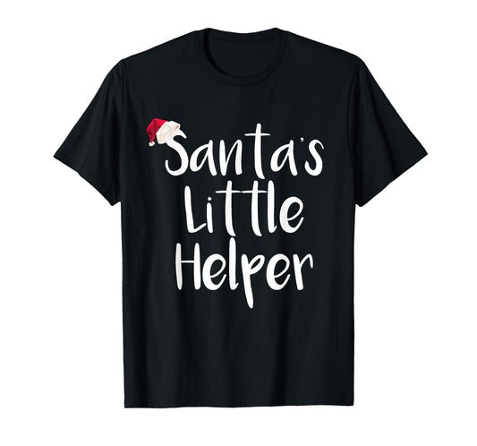 Kids Christmas Santa's Little Helper Shirt Santa Hat Tee T-Shirt