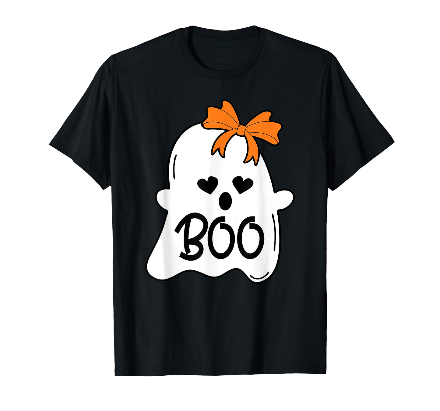 Ghost with Bow Boo Girls Halloween T-Shirt