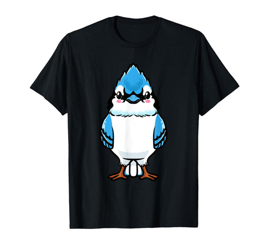 Luvevebluejaytha Blue Jay Bird Cyanocitta Cristata Design Unisex T-Shirt, Black, Small, Short Sleeve, Classic Fit, Cotton Blend, Bird Print Design, Blended Fabric