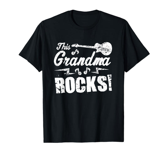 This Grandma Rocks T Shirt - Guitar Rock n Roll Funny Tee T-Shirt