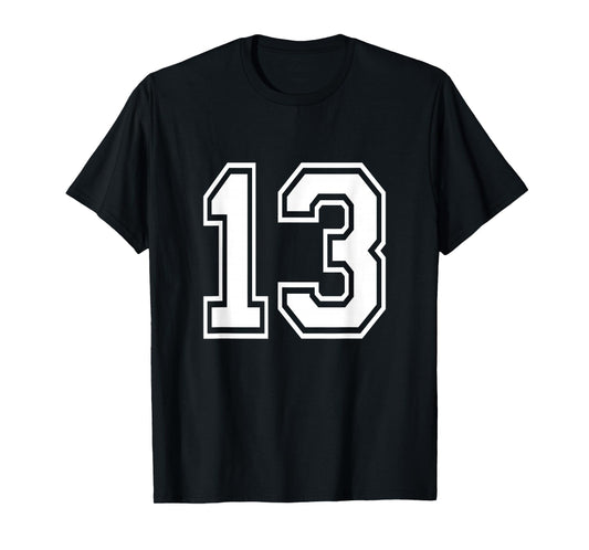 Number 13 Varsity Sports Team Jersey 13th Birthday 13 Years T-Shirt