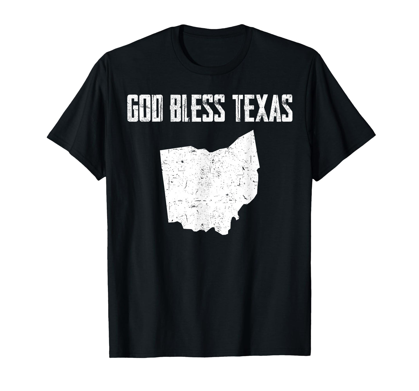 God Bless Texas Ohio Cool Funny Vintage US States Map Tee T-Shirt