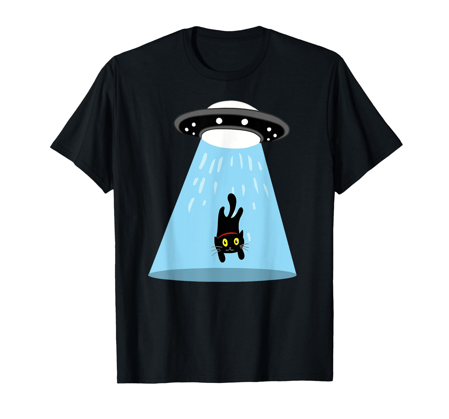 Alien cat abduction T-Shirt for Men Women Kids