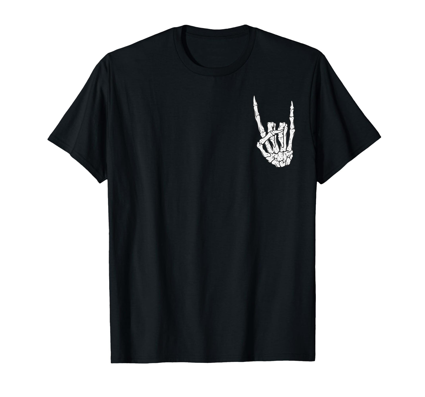 Skeleton Rock Hand Pocket Lazy Halloween Costume Cool Bones T-Shirt