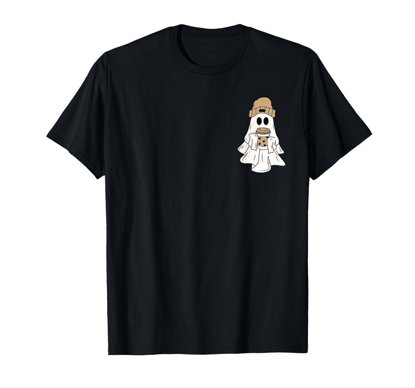 Ghost Drinking Coffee Funny Halloween Costume Coffee Lover T-Shirt