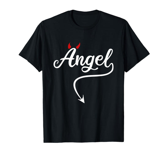 Devil Angel Costume Angel vs Devil Angel and Devil Halloween T-Shirt
