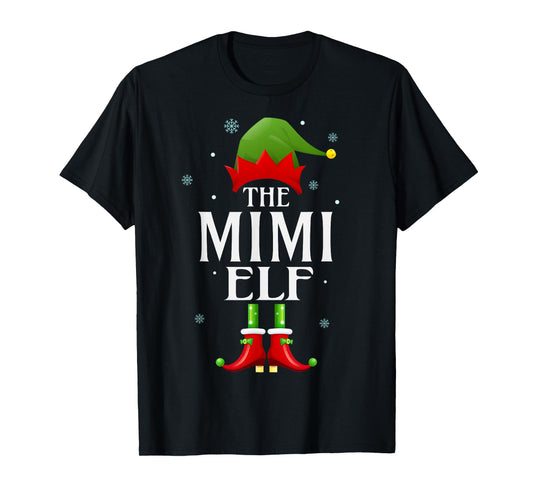 Mimi Elf Xmas Matching Family Group Christmas Party Pajama T-Shirt