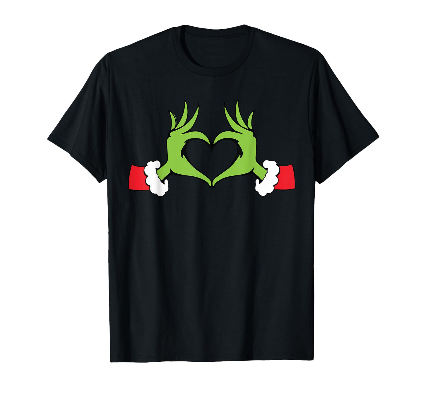Funny Elf With Cute Heart Hands Style Christmas Costumes T-Shirt