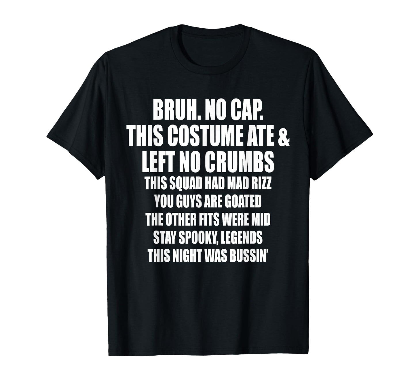 Bruh No Cap Funny Halloween Pumpkin Costume T-Shirt