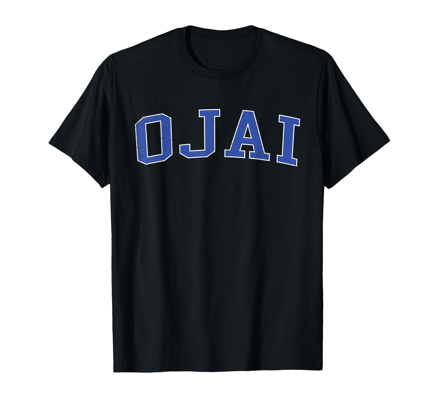 Vintage Ojai CA Distressed Blue Varsity Style T-Shirt