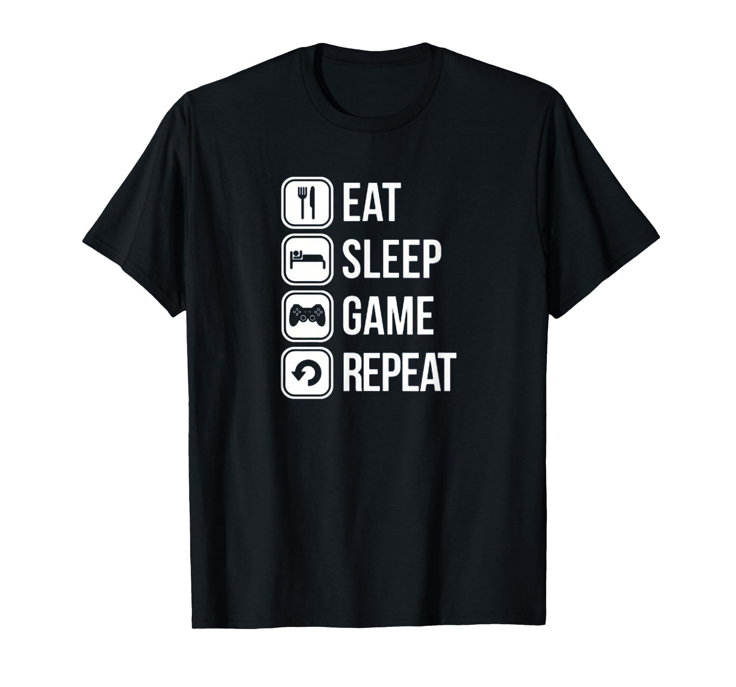 Eat Sleep Game Repeat Gaming Gamer New T-Shirt Tee Top Shirt T-Shirt
