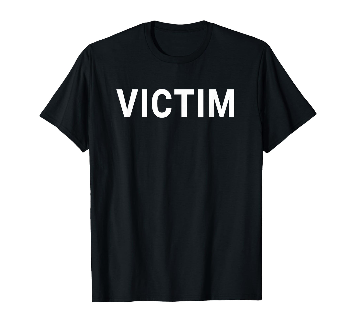 Victim Black Classic Letter Print T-Shirt - Men's Small