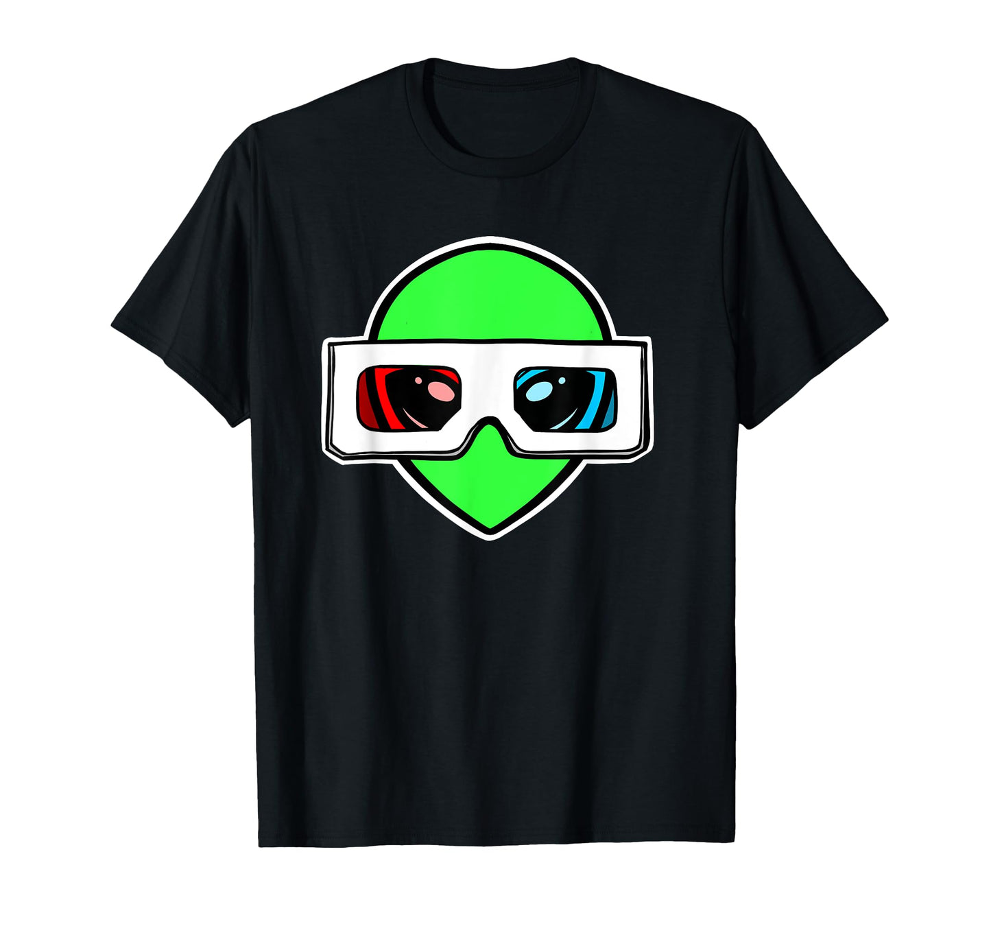Green Alien with 3D Glasses T-Shirt