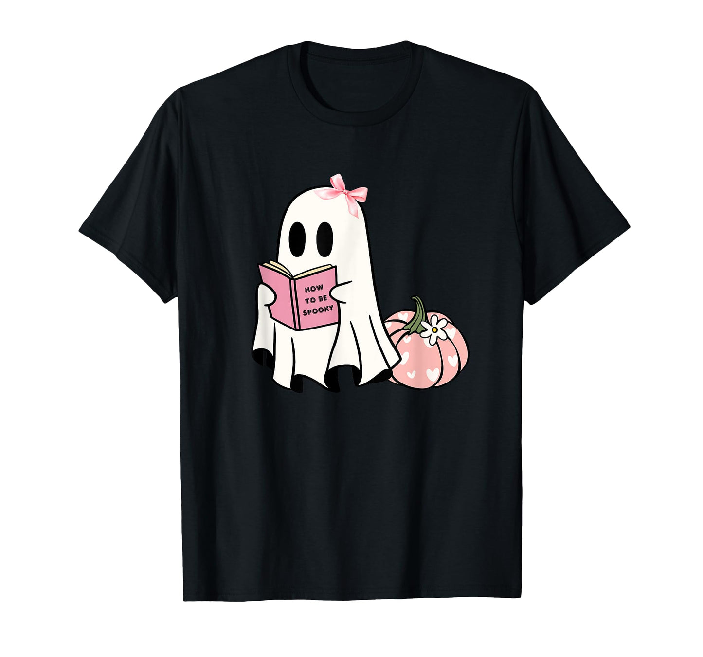 Womens Cute Halloween How to Be Spooky Ghost Pumpkin T-Shirt