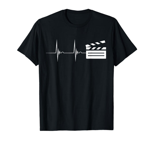 Filmmaker Film Producer Clapboard Heartbeat EKG Pulse T-Shirt