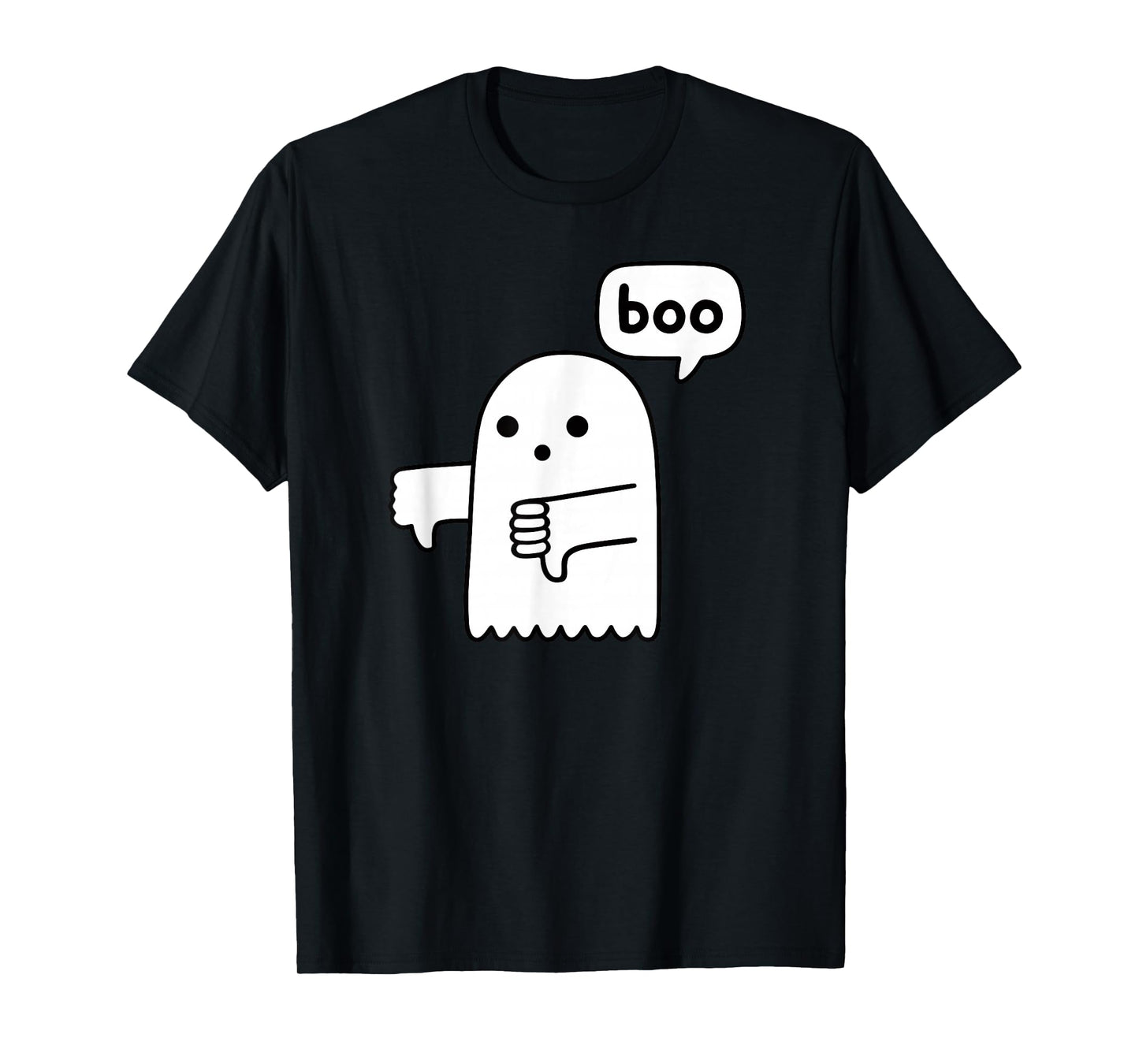 Funny Thumbs Down Ghost Screaming Boo Disapproval T-Shirt