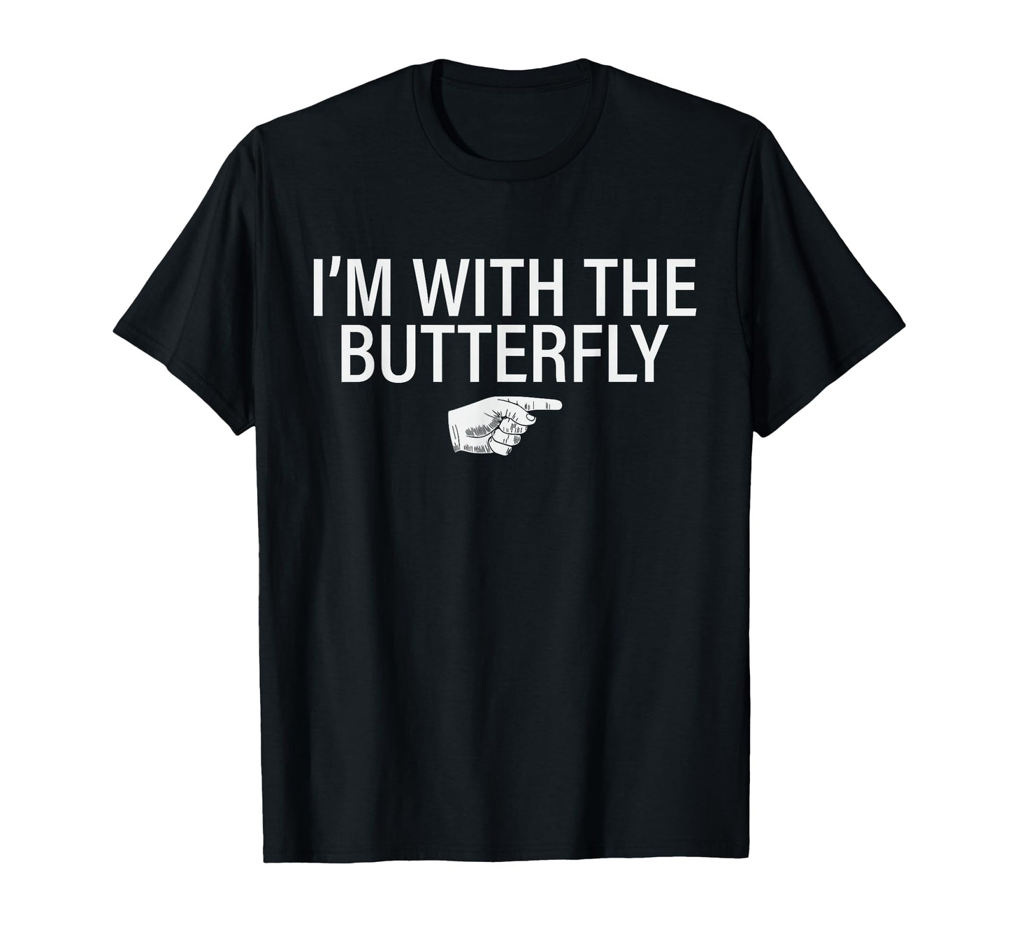I'm with Butterfly Halloween Costume Funny Couples Matching T-Shirt
