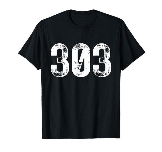 303 Area Code Denver CO Mobile Telephone Area Code 303 T-Shirt