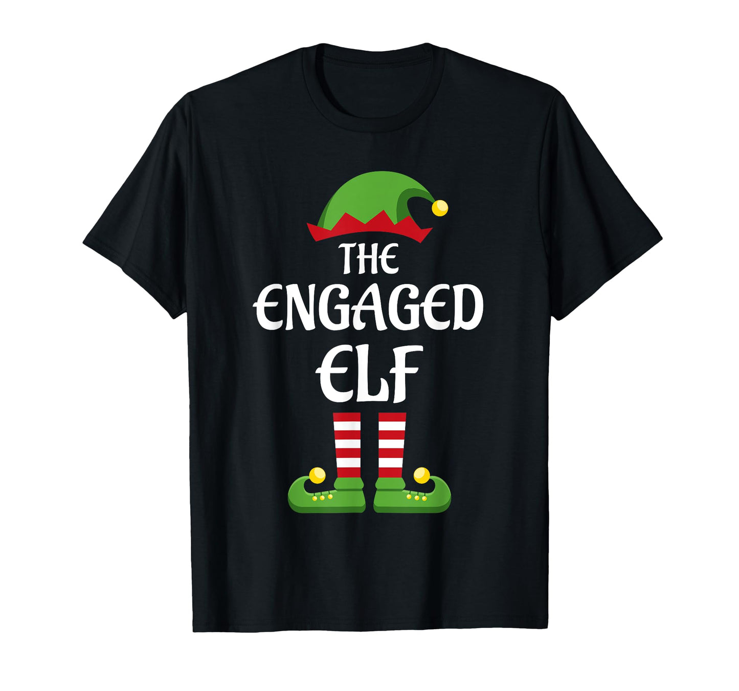 Engaged Elf Family Matching Group Christmas Engagement T-Shirt
