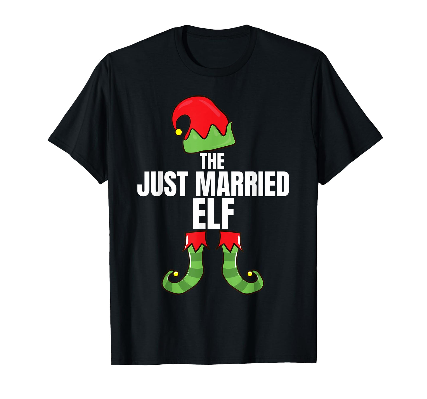 The Just Married Elf Matching Family Christmas Group Pajama T-Shirt