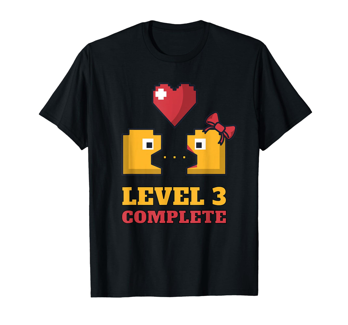 Funny Gamers Level 3 Complete 3rd Wedding Anniversary T-Shirt