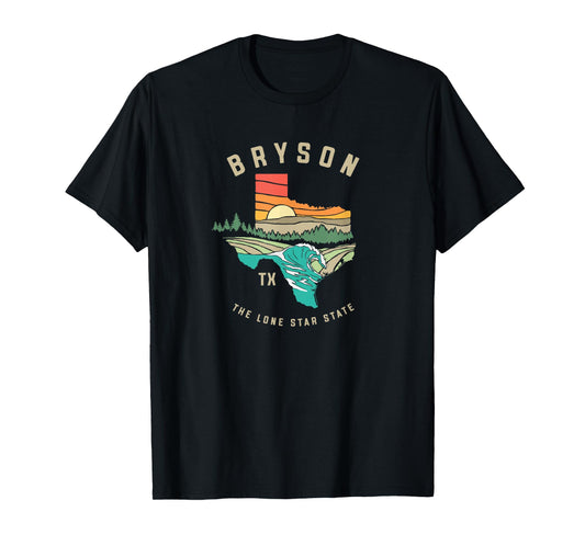 Bryson Texas Outdoors Vintage Nature Illustration T-Shirt
