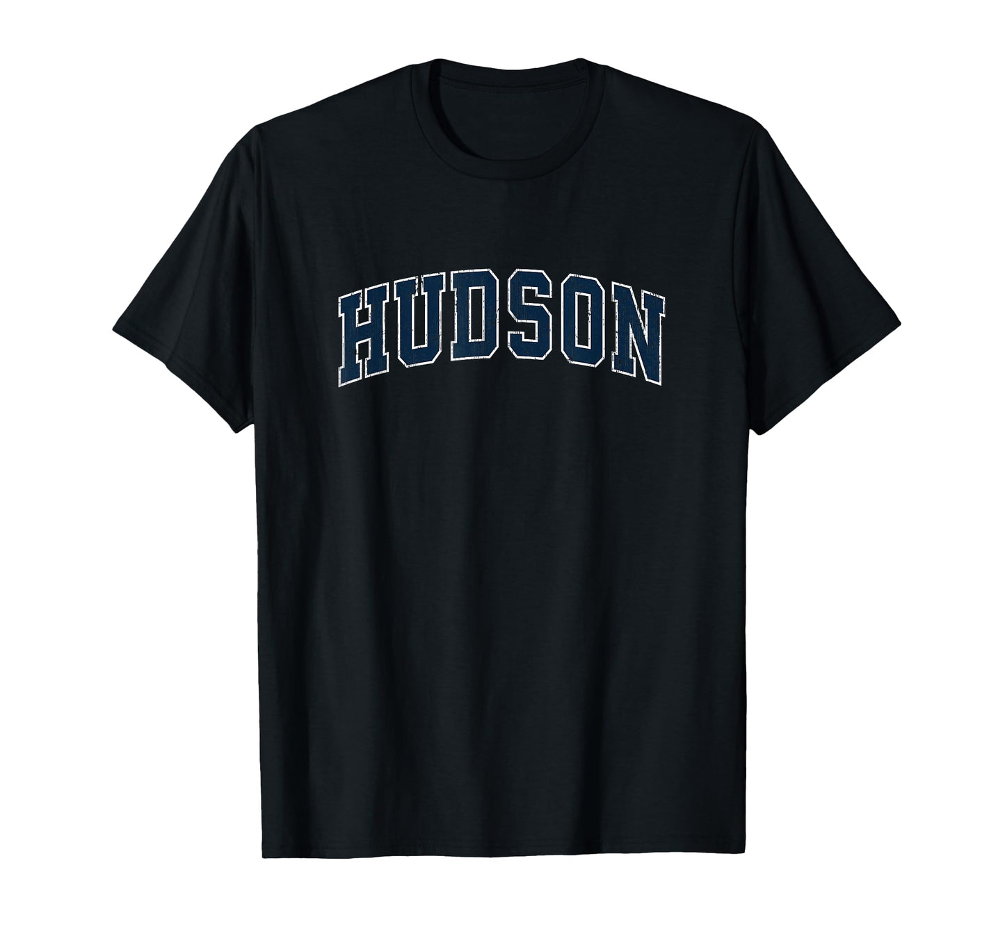 Hudson Massachusetts MA Vintage Sports Design Navy Design T-Shirt