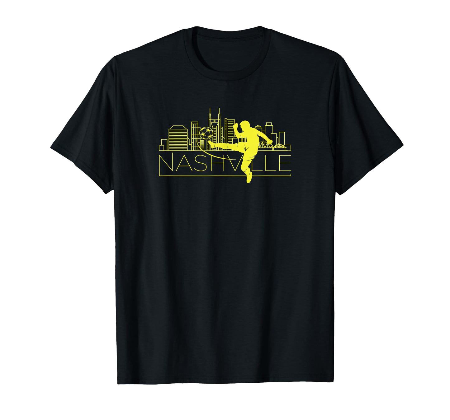Cheek Creations Nashville Soccer City MLS T-Shirt, Men's Unisex Blue Short Sleeve Crew Neck Classic Fit T-Shirt, Small