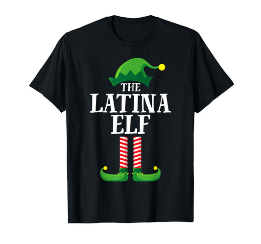 Latina Elf Matching Family Group Christmas Party T-Shirt