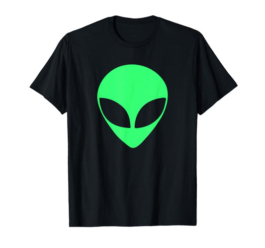 Green Alien Head 90's Style - Funny T-Shirt