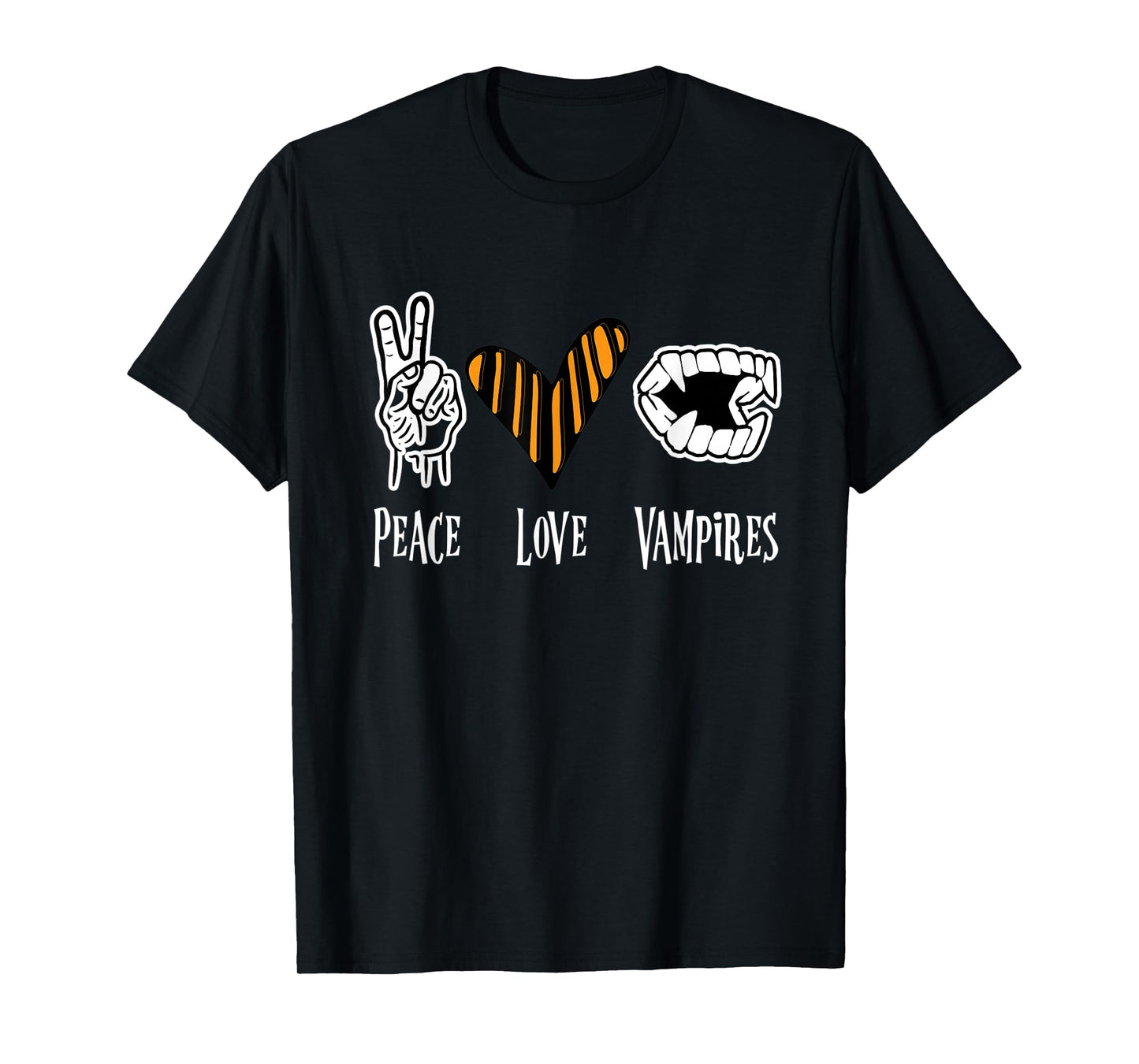 Halloween Vampire Outfit Men Women Kids Peace Love Vampire T-Shirt