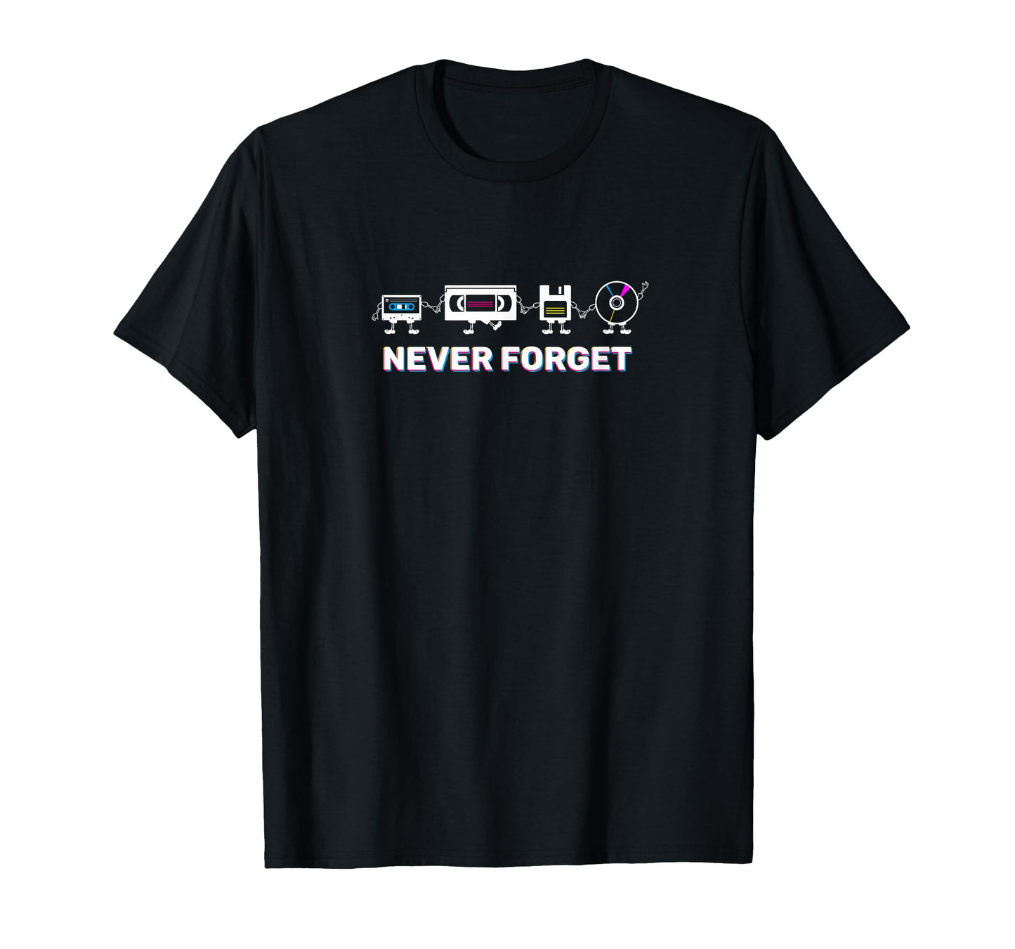 Never Forget Retro t shirt for men from 80s, 90s, or 2000s T-Shirt