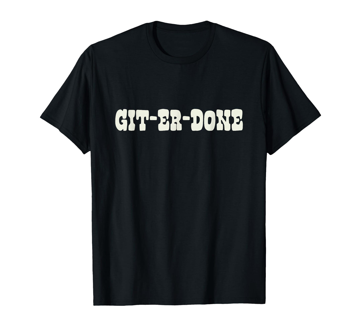 TropicalTees Git-Er-Done Unisex Adult Texas T-Shirt - Black, Small