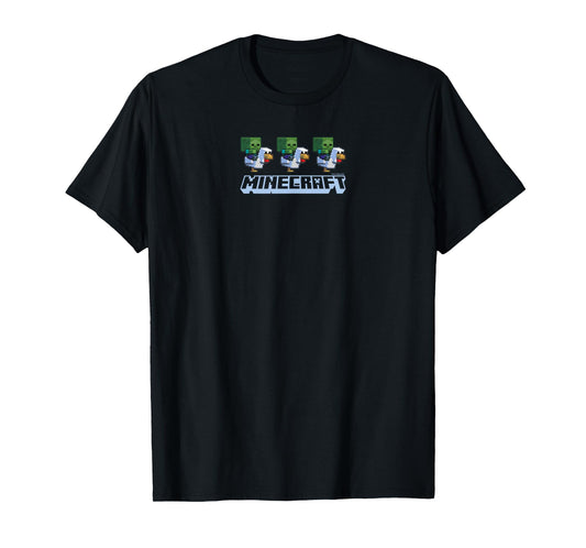 Minecraft Chicken Jockey Chibi Pixelated Logo T-Shirt