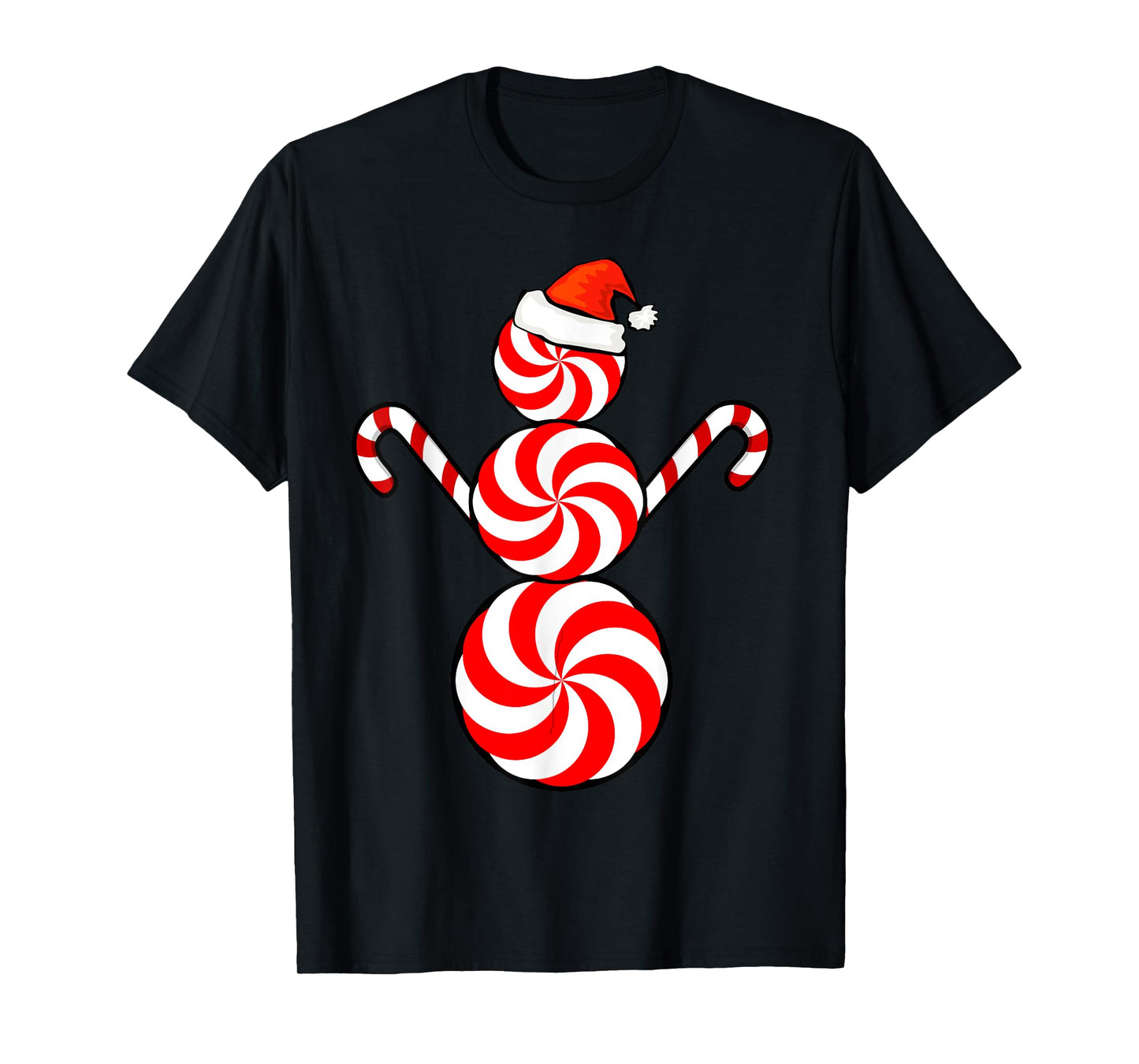 Funny Christmas Shirts Peppermint Candy Snowman T-Shirt T-Shirt