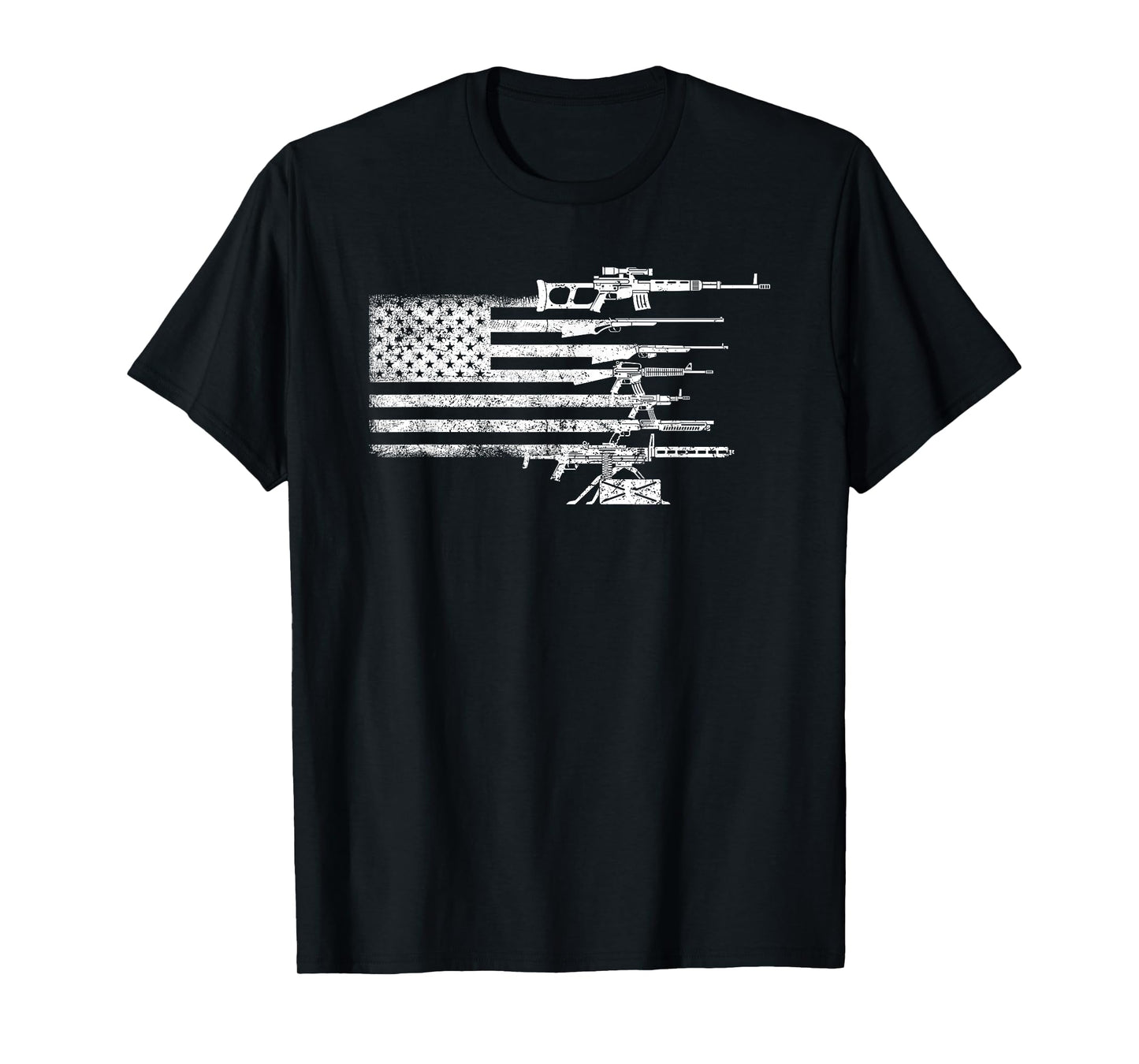 American Flag Gun Women Men T-Shirt