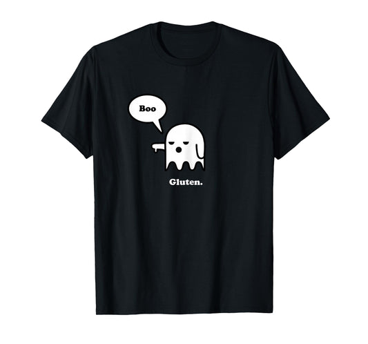 Funny Gluten Free Shirts, Halloween Ghost Boo, I Hate Gluten T-Shirt