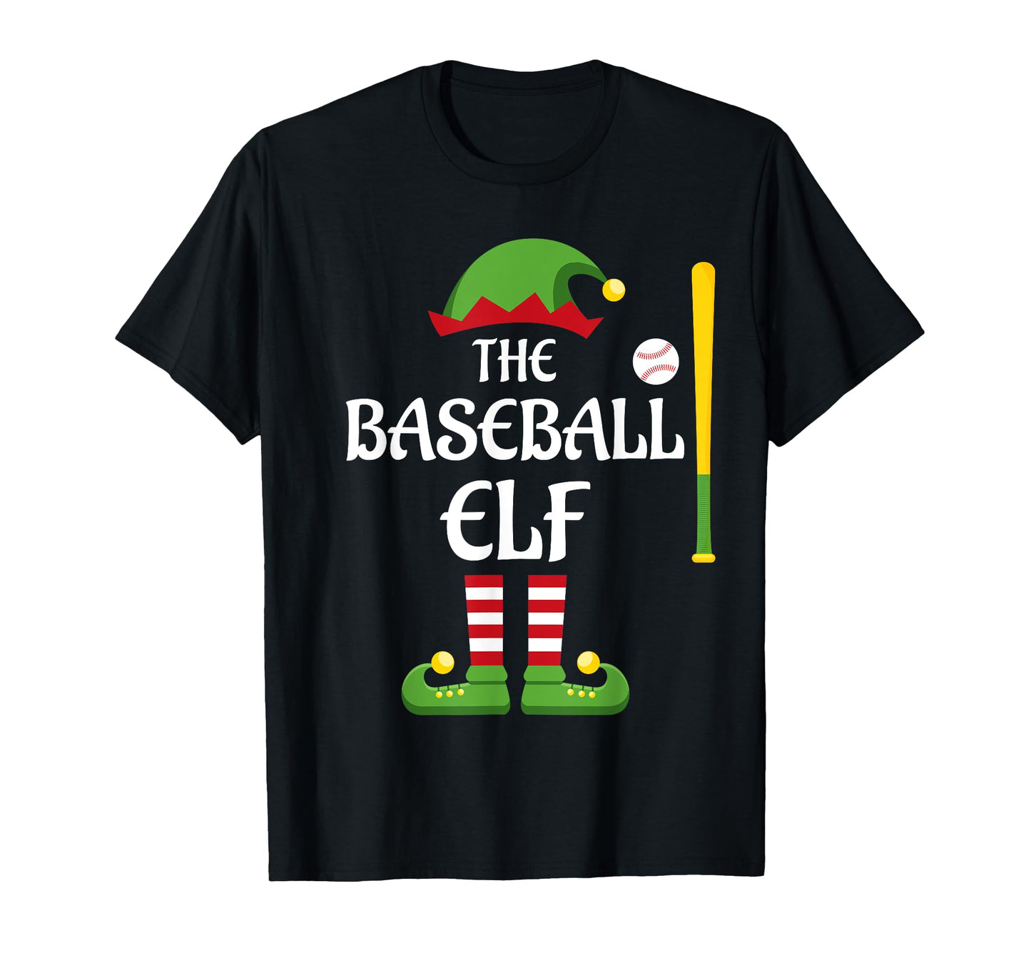 Baseball Elf Family Matching Group Christmas Sporty T-Shirt