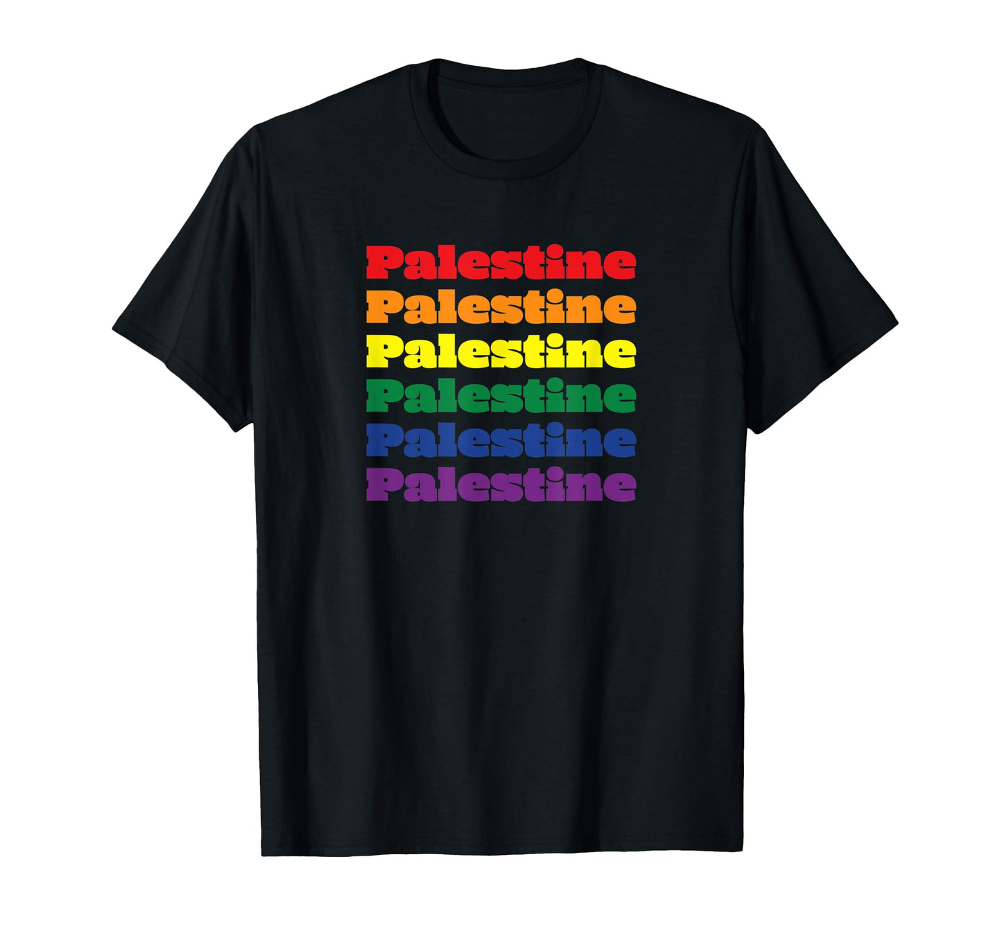 Palestine Texas LGBTQ Gay Pride Month Rainbow Solidarity T-Shirt