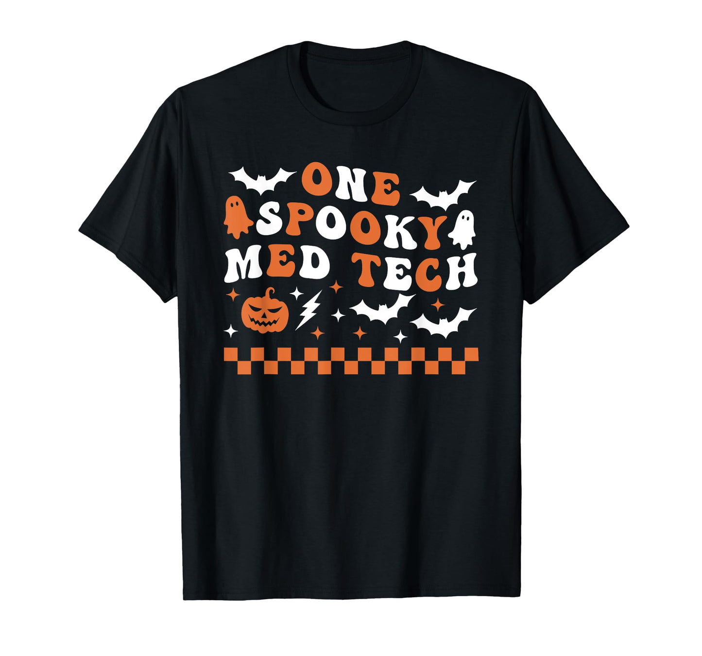 One Spooky Med Tech Halloween Retro Groovy Healthcare T-Shirt
