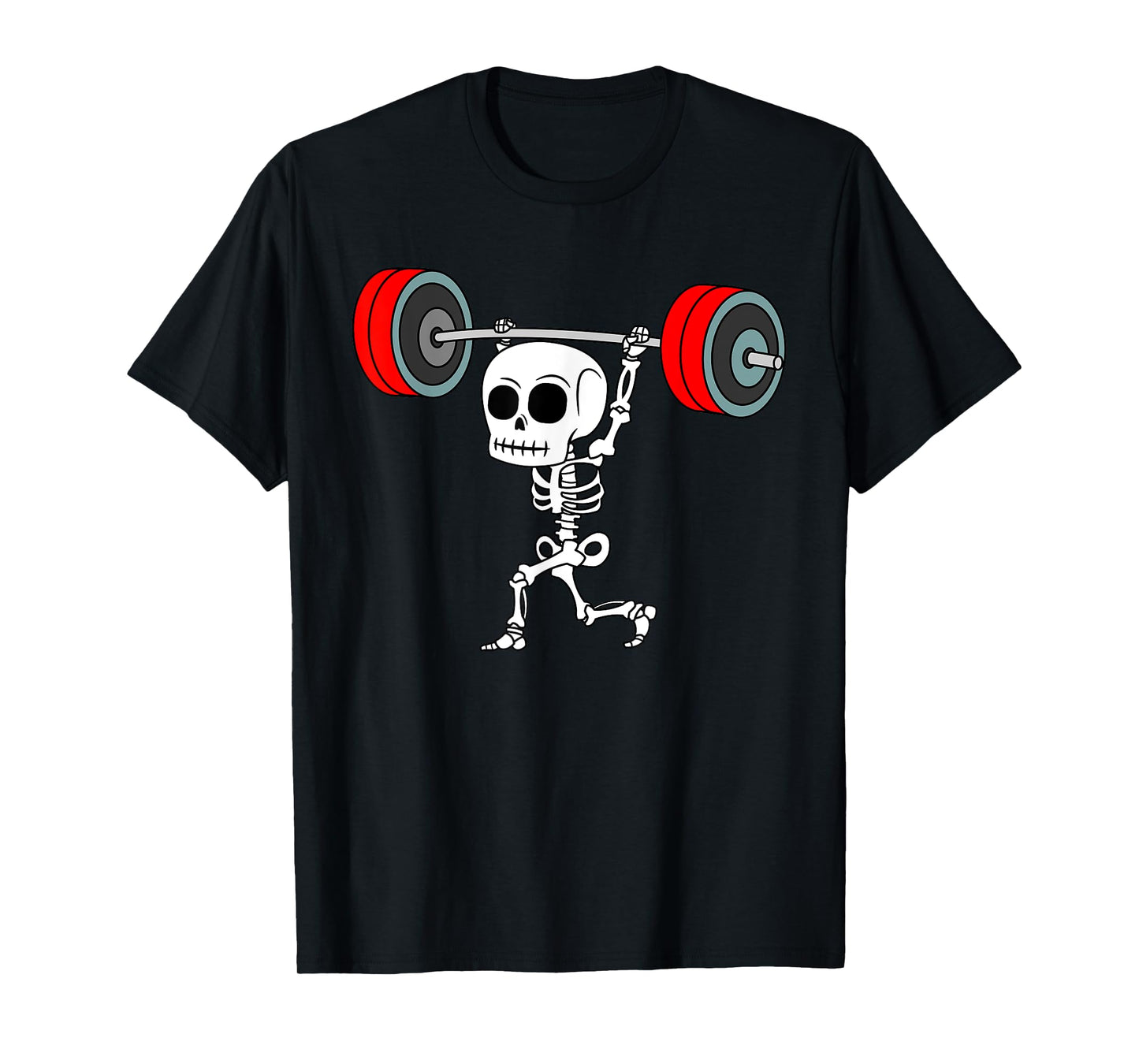 Weightlifting Skeleton Halloween Fitness Gym Workout Costume T-Shirt