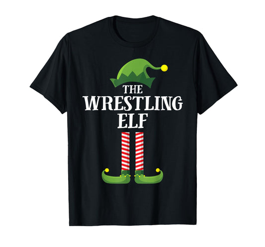 Wrestling Elf Matching Family Group Christmas Party Pyjamas T-Shirt