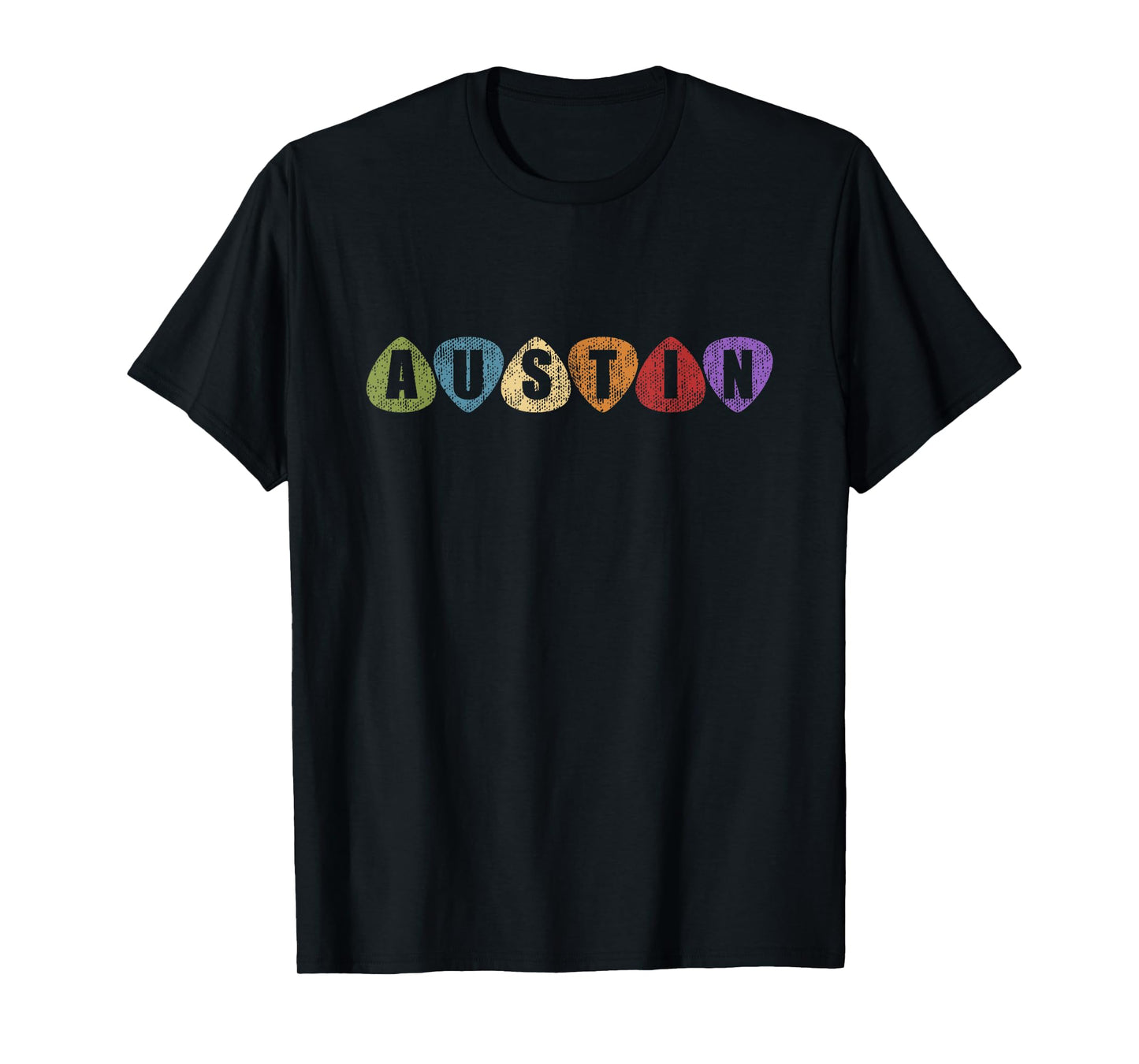 Austin Texas Music Guitar Picks Men Women TX T-Shirt
