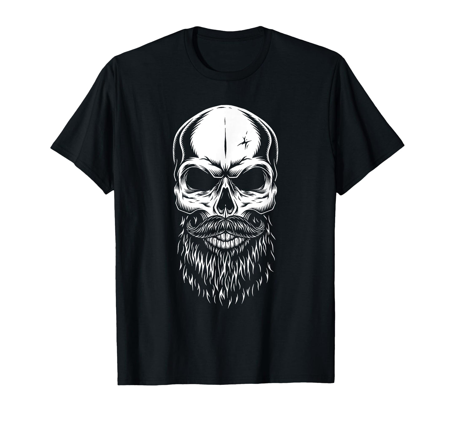 Bearded Skull Lazy Halloween Costume Cool Skeleton Beard T-Shirt