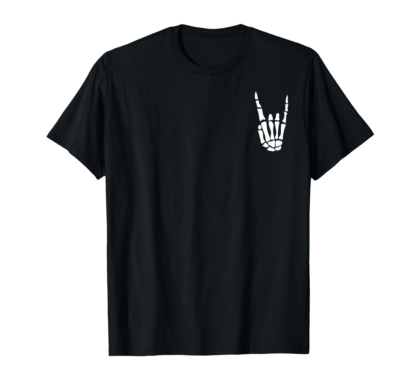 Rock On Skeleton Hand Sign - Minimalistic Halloween Costume T-Shirt