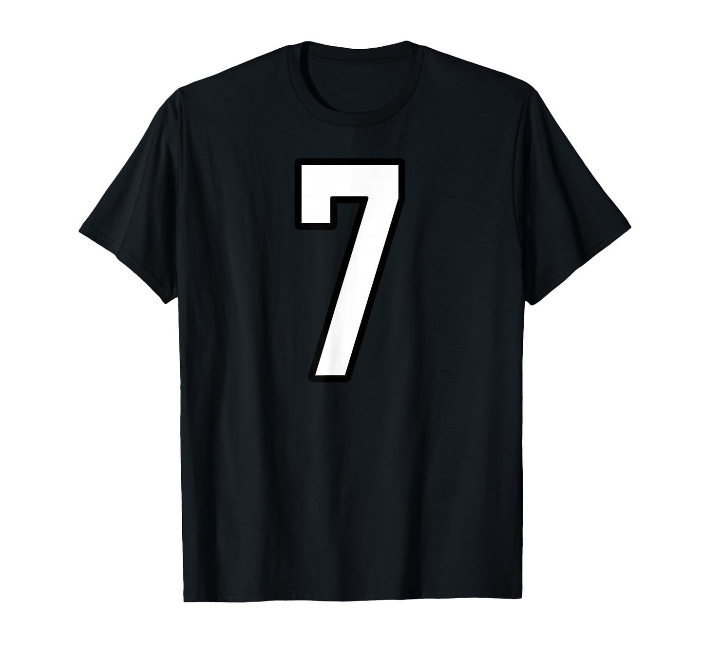 White and Black Sports Number 7 Jersey Uniform Player T-Shirt