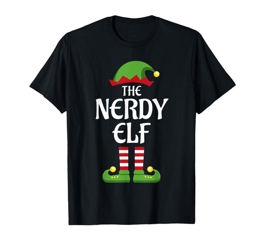 Nerdy Elf Family Matching Group Christmas T-Shirt