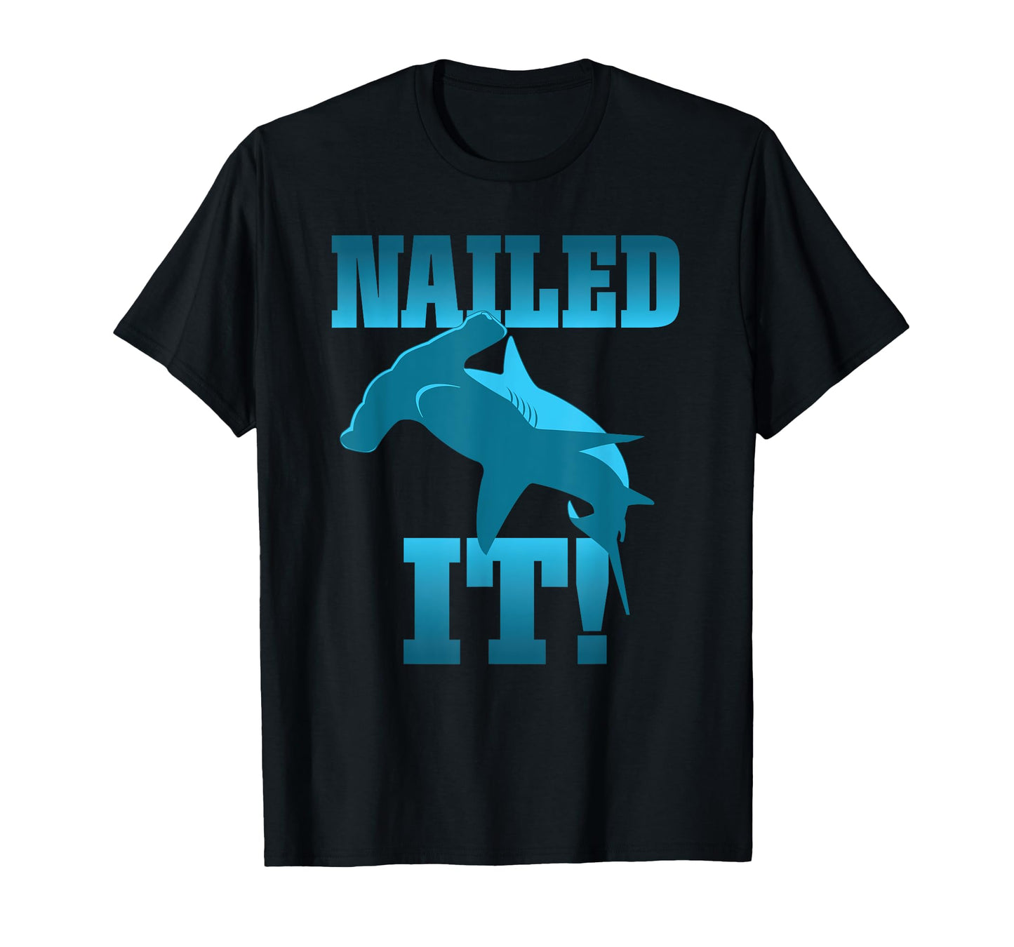 Funny Skateboarder Stuff - Faded Nailed It Hammerhead Shark T-Shirt