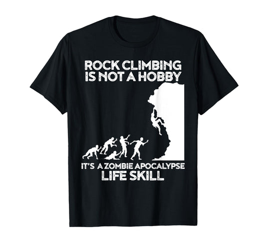 Funny Climbing Zombie Escape Rock Climber T-Shirt